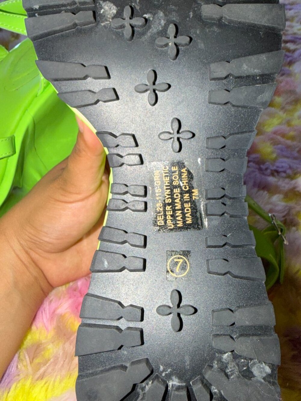 Funky Green Platform Sandals - Picture 3 of 3